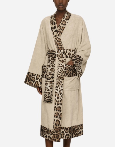 Халат Dolce & Gabbana LEOPARDO beige бежевый фото 5