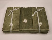 Набор полотенец Mastro Raphael ESSENTIAL API 7D verde oliva Пять штук