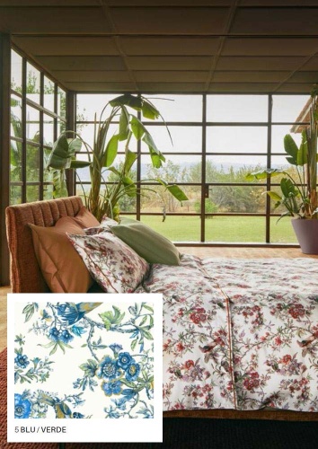 Постельное белье Fazzini BIRDS GARDEN 5 Blu-Verde Постельное белье Fazzini BIRDS GARDEN 5 Blu-Verde