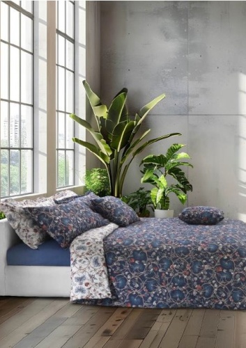 Постельное белье Mirabello GARDENIA DREAM U02 Azzurro синее фото 2