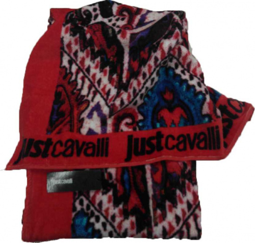 Полотенце пляжное Just Cavalli красное с черным, 100х180 Артикул: 92730 DolceNoce