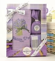 Набор подарочный Maison D`or TRIO lilac - полотенце сиреневое 50x70 + мыло 100 гр + саше