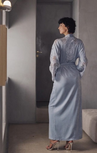 Халат Marjolaine BRANDA 5BRA2201 0062 Acier голубой фото 2 Халат Marjolaine BRANDA 5BRA2201 0062 Acier голубой фото 2