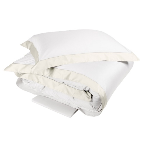 Постельное белье Fazzini QUADRILATERO 600TC А bianco+avorio белое-молочное фото 2