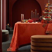 Скатерть Le Jacquard Francais FORET ENCHANTEE orange 120х120