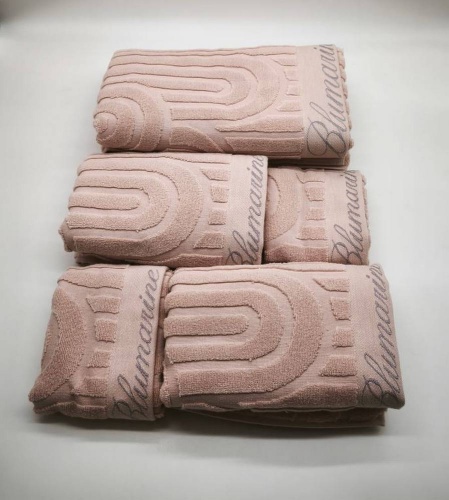 Набор полотенец Blumarine MONOGRAM розовый 02 powder pink Пять штук Артикул: 94867 DolceNoce фото 5