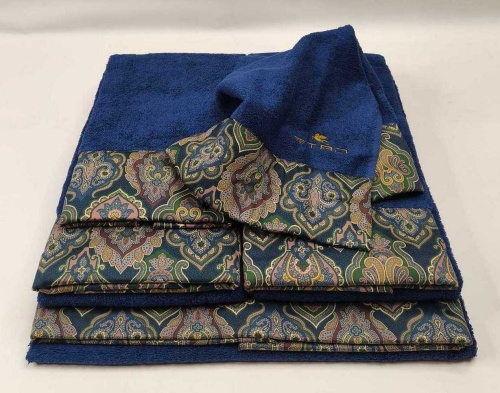 Набор полотенец Etro 7PLIES AV800 X0883 blue синий Пять штук Артикул: 70126 DolceNoce фото 2