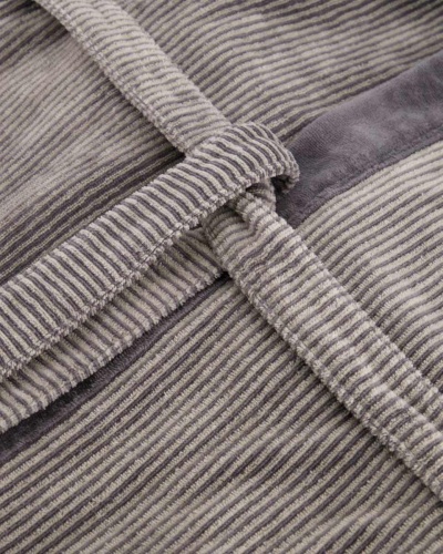 Халат мужской с капюшоном CAWO 5841 (37 stone серый) фото 5