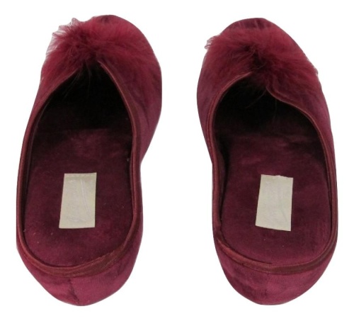 Тапочки Jaimies NATHALIE Mule PLUME бордовые фото 3