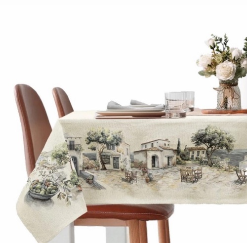 Скатерть Le Gobelin ГРЕЦИЯ ОЛИВКИ 160х250 Артикул: 81762 DolceNoce
