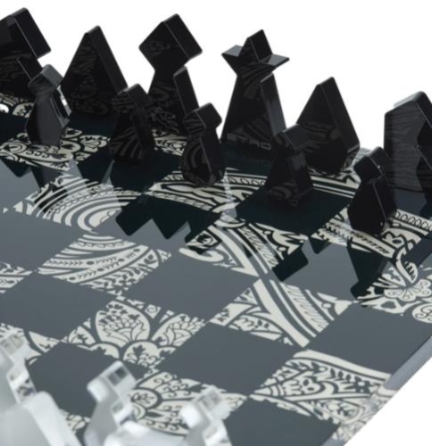 Шахматы Etro MADRAS CHESSBOARD AX141 N0000 черные с белым 30х30 Артикул: 70088 DolceNoce фото 2