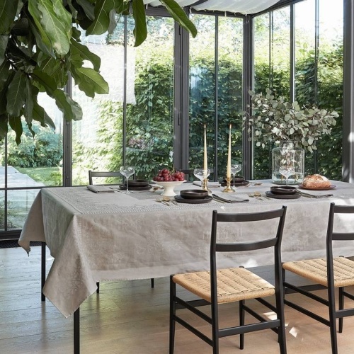 Скатерть Fazzini AUBERGINE 0 panna экрю 180х320 Артикул: 85591 DolceNoce фото 2