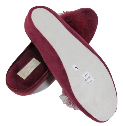 Тапочки Jaimies NATHALIE Mule PLUME бордовые фото 2