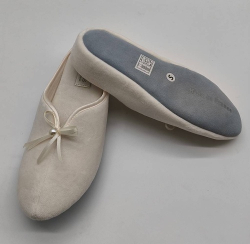 Тапочки Jaimies NATHALIE mule PERLE молочные фото 3