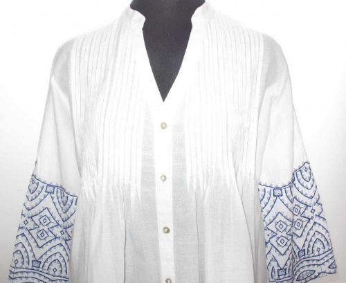 Туника-рубашка Furstenberg BLUE IN WHITE фото 4