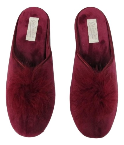 Тапочки Jaimies NATHALIE Mule PLUME бордовые фото 5