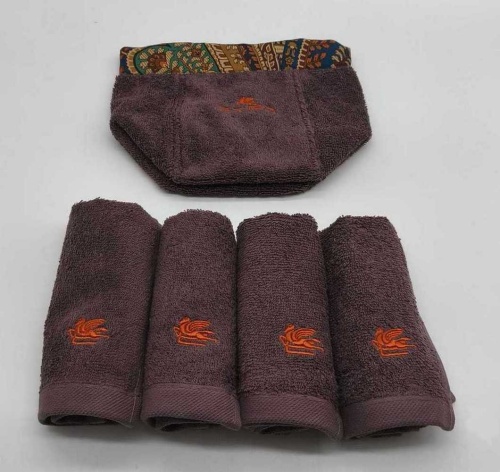 Набор полотенец Etro GIANO AV799 X0883 brown коричневый 4*30х30 Артикул: 70158 DolceNoce