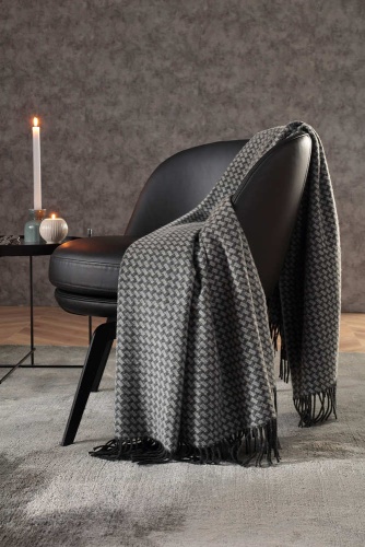Плед Biederlack NATURALS&PLAIDS (797827) vivo antracite 130х170 Артикул: 79266 DolceNoce фото 2