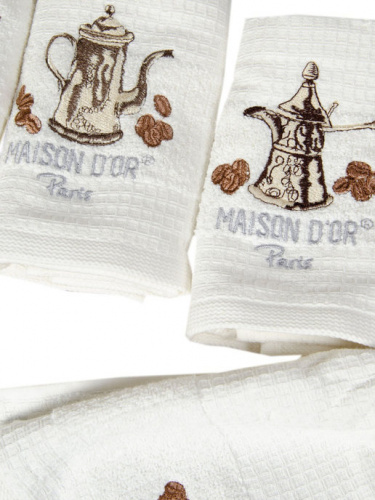 Набор полотенец Maison D`or COFFE D`OR white 3*30x50 белый Артикул: 21766 DolceNoce фото 3