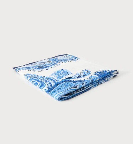 Полотенце Etro POSITANO AK114 X0883 stampa blu белое с синим 100х180 Артикул: 69992 DolceNoce фото 3