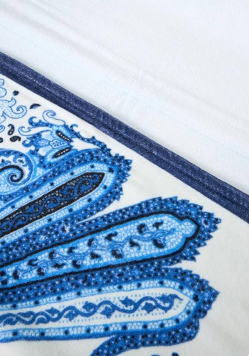 Полотенце Etro POSITANO AK114 X0883 stampa blu белое с синим 100х180 Артикул: 69992 DolceNoce фото 4