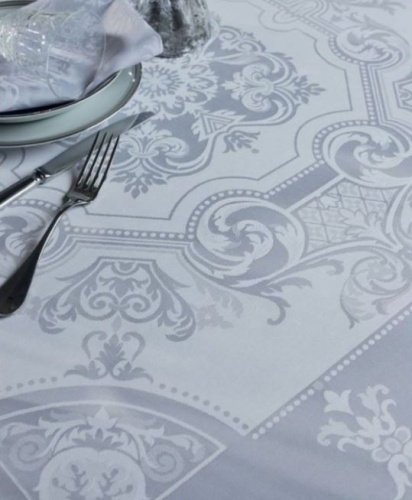 Скатерть круглая Garnier-Thiebaut BEAUREGARD WHITE диаметр 235 Артикул: 79891 DolceNoce фото 2