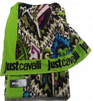 Полотенце пляжное Just Cavalli зеленое с черным, 100х180