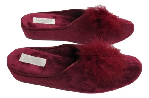 Тапочки Jaimies NATHALIE Mule PLUME бордовые фото 4