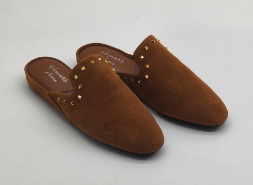 Тапочки женские Homers SUEDE AVELLANA 22277 бежевые фото 4
