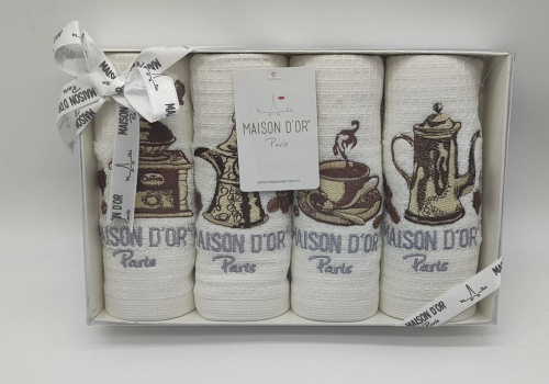 Набор полотенец Maison D`or COFFE D`OR white 3*30x50 белый Артикул: 21766 DolceNoce фото 4