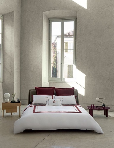 Постельное белье Fazzini DARSENA 6 bianco+burgundy белый с бордовым фото 2