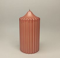 Свеча Engels Kerzen RILLENKERZE gelackt 8x15 см розовая