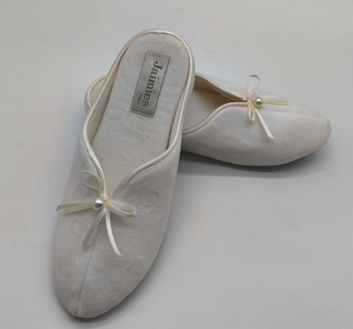 Тапочки Jaimies NATHALIE mule PERLE молочные фото 4