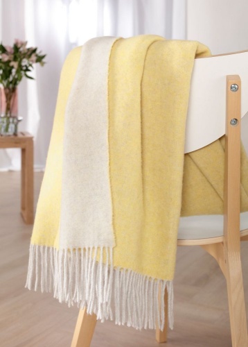 Плед Biederlack DARK VELVET (809599) yellow-creme 130х170 Артикул: 79254 DolceNoce фото 2