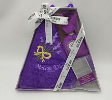 Набор подарочный Maison D`or NEW OLIVE lilac - полотенце 50x70 + мыло 100 гр + саше